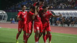 Timnas U-22 mencetak sejarah meraih emas cabang sepak bola SEA Games 2023 Kamboja. (Dok. Kemenpora.go.id) 
