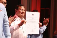 Deklarasi dukungan Relawan Pedagang Indonesia Maju (RAPIM) di Djakarta Theater. (Dok. Tim Media Prabowo-Gibran)
