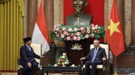 Menteri Pertahanan RI Prabowo Subianto bertemu dengan Presiden Vietnam H.E. Tô Lâm. (Dok. Tim Media Prabowo)